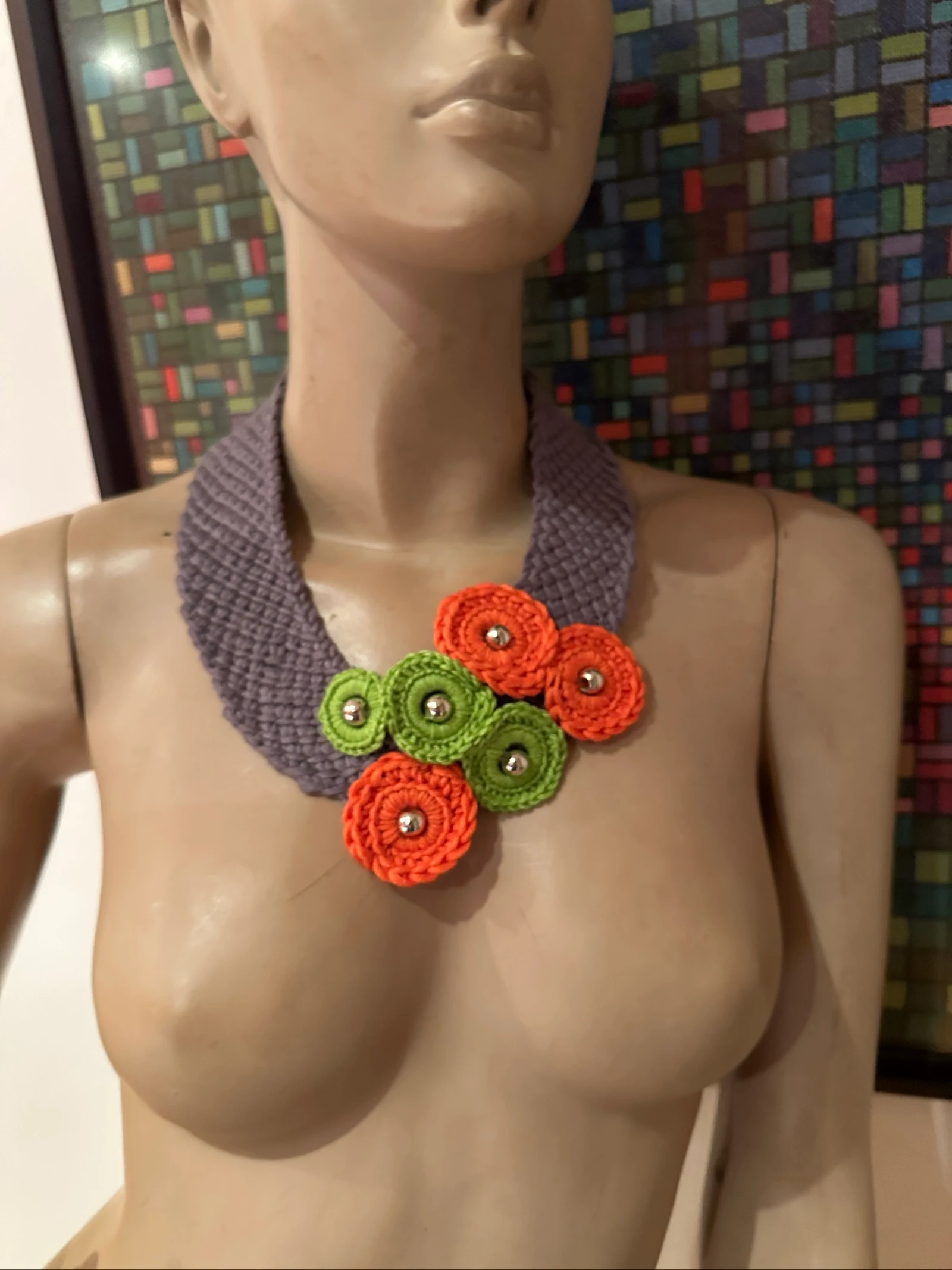 Handmade croché necklace 